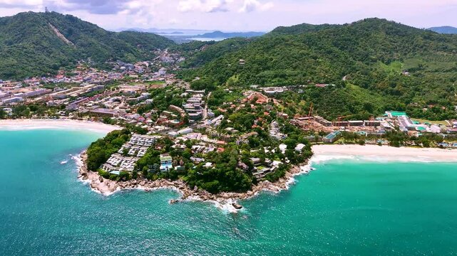 Aerial view of Kata Beach near Patong on Phuket Island, Thailand