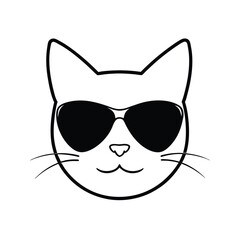 cool cat wearing glasses vector illustration.