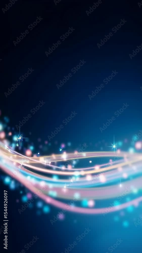 Poster dazzling light patterns swirl and pulse in vibrant colors at an interactive art event, captivating o