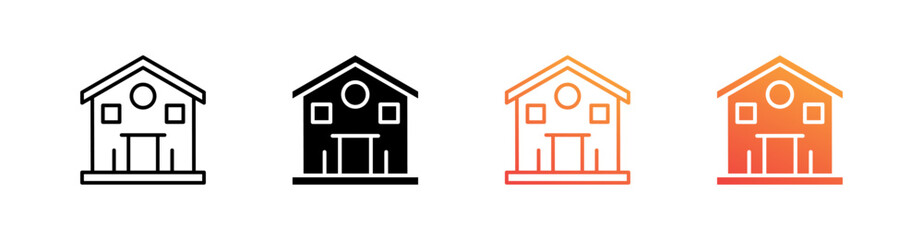 House Multiple Style Icon Set Collection 