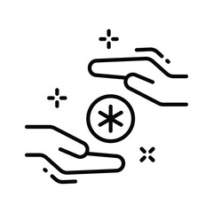 A premium outline icon showing healthcare service