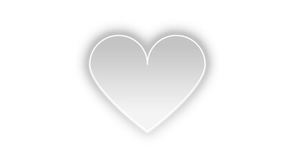 Elegant Silver Gradient Heart with Subtle Shadow: A sleek, modern heart icon featuring a smooth grey-to-white gradient and a soft drop shadow, ideal for delicate designs.

