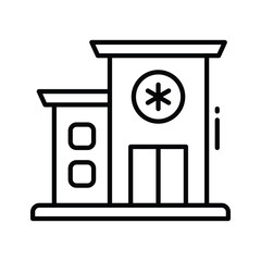 Here is a premium outline icon of hospital building