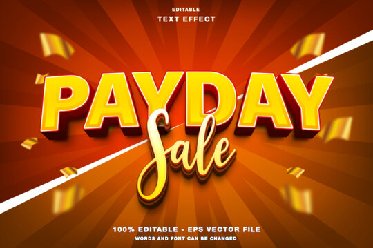 Payday Sale 3D Editable Text Effect Template Style Premium Vector