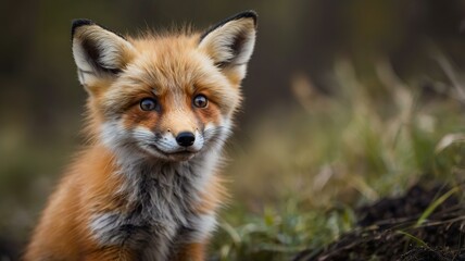 Fototapeta premium Baby Fox Portrait with Soft Fur