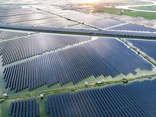 Solar photovoltaic panels and highway