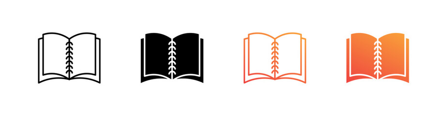 Book Multiple Style Icon Set Collection 