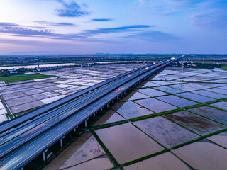 Solar photovoltaic panels and highway