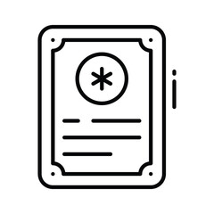 Fototapeta premium Get a glimpse of this linear icon showing medical certificate paper