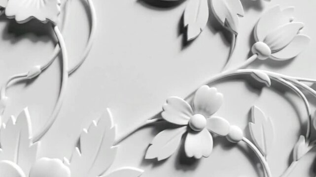 Seamless Floral Nature Background Loop. Soft Botanical Animated Video for Design Use