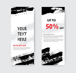 Modern grunge with black white design for card templates