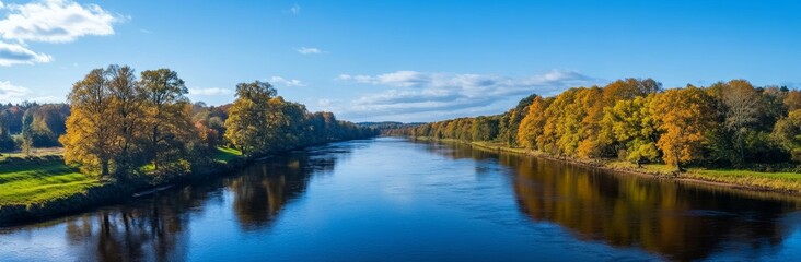 Northern Ireland's Castlewellan Lake area from an aerial panoramic perspective