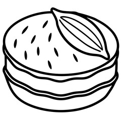 Almond Cake line art vector
