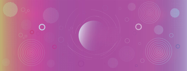 Abstract art purple gradient circle geometric shapes