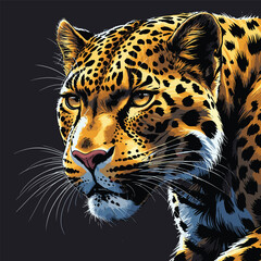 High detail and realistic vector leopard image