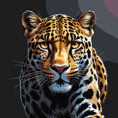 High detail and realistic vector leopard image