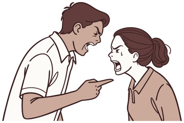 Heated Argument Between Couple Vector