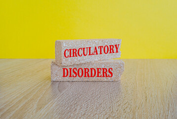 Circulatory Disorders symbol. Concept red words Circulatory Disorders on brick blocks. Beautiful...