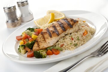 Cooked Meal on White Plate &ndash; High-Resolution Isolated Food Image for Commercial Use