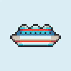 this is ship icon in pixel art with colorful color and blue background ,this item good for presentations,stickers, icons, t shirt design,game asset,logo and your project.