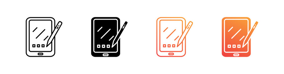 Tablet Multiple Style Icon Set Collection 