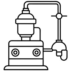 Anesthesia Machine line art vector