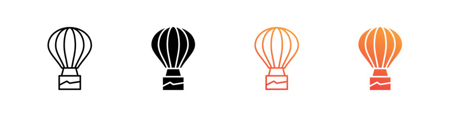 Obraz premium Hot Air Balloon Multiple Style Icon Set Collection 