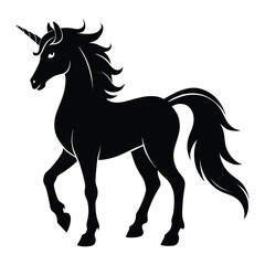 silhouette horse on white background