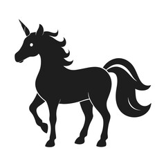 silhouette horse on white background