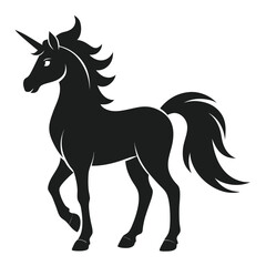 silhouette horse on white background
