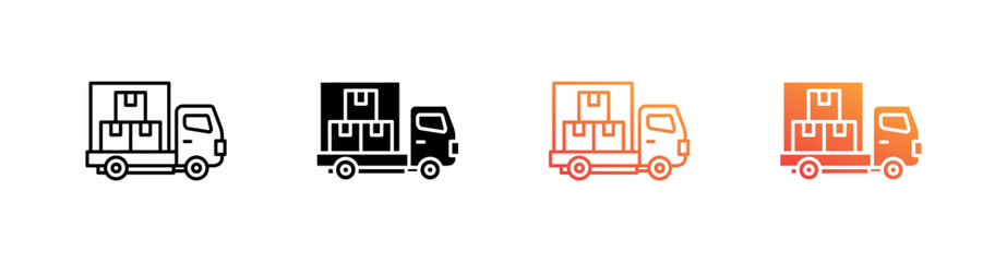 Truck Multiple Style Icon Set Collection 