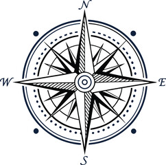 Elegant Compass Rose Design Perfect for Branding Navigation Logos and Wayfinding Applications