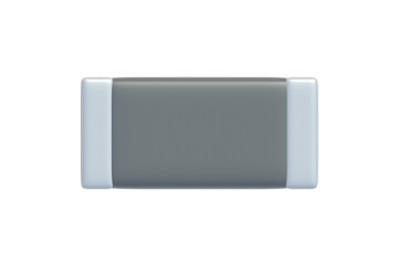 One smd capacitor isolated on white background. Electronic component. Circuit board element. Top view. 3d render