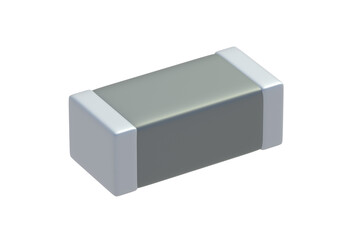 Smd capacitor isolated on white background. Electronic component. Circuit board element. 3d render