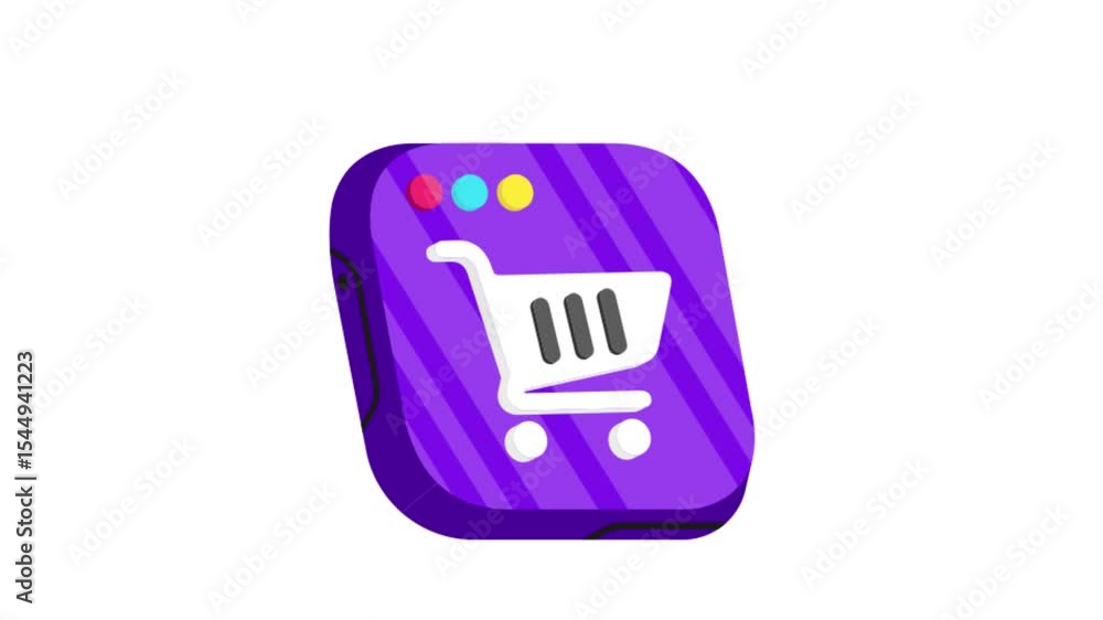 Poster web shopping cart icon animation mp4 file