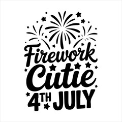Happy 4th of July silhouette vector. Happy Fourth of July. Independence day of the United States silhouette vector illustration.