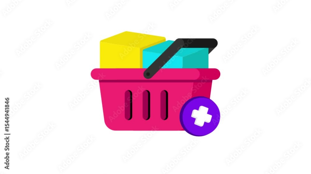 Poster basket add icon animation mp4 file