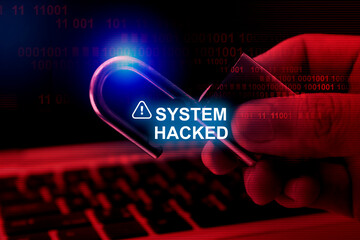Data breach , system hack warning , security awareness