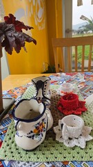 Cute interior decoration on an indoor table