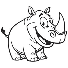 Friendly Rhino Character Vector