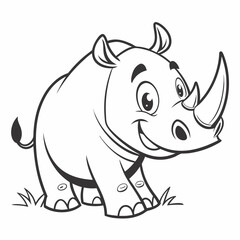 Funny Rhino Character Icon