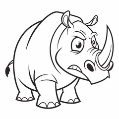Minimalist Angry Rhino Icon