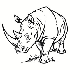 Rhino Outline for Sticker Use