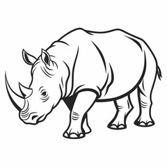 Obraz premium Rhinoceros Outline Icon