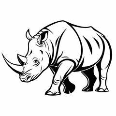 Fototapeta premium Side View Rhino Icon for Apps