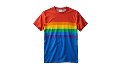 Plain Rainbow Pride Color Classic T-Shirt Front View Isolated on Transparent Background