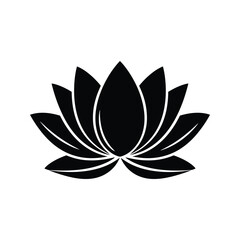Black Lotus Flower Icon Simple Elegant Floral Design Vector Graphic  Spiritual Symbol Yoga Meditation Spa
