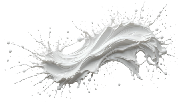 Splash of White Paint with Dynamic Flow Isolated on Transparent Background – Liquid Art Motion
