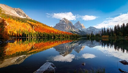 Fototapeta premium colorful mountain lake reflection