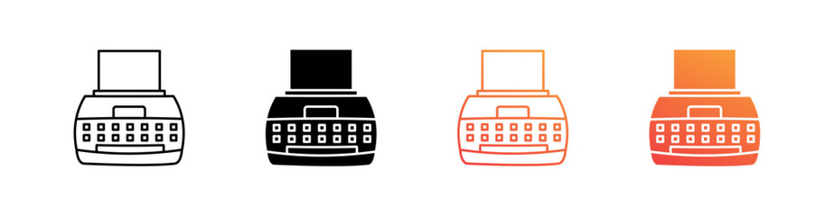 Typewriter Multiple Style Icon Set Collection 